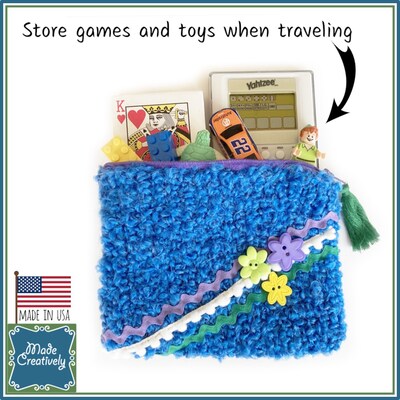 Knitted Pouch-Clutch Purse for Makeup, School Supplies, Traveling and More! - image2